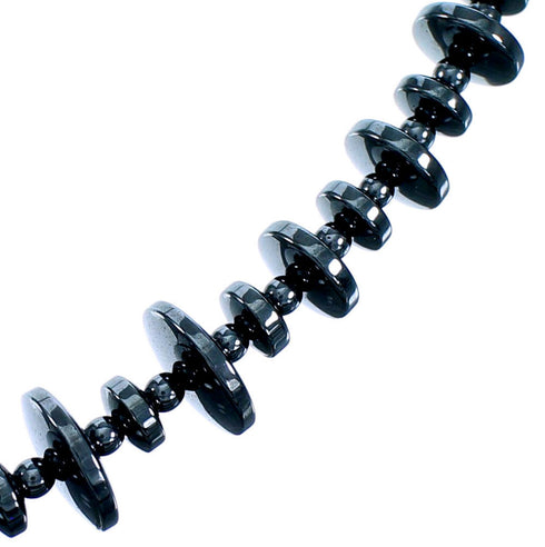 Sterling Silver Hematite And Garnet Bead Necklace SX114937